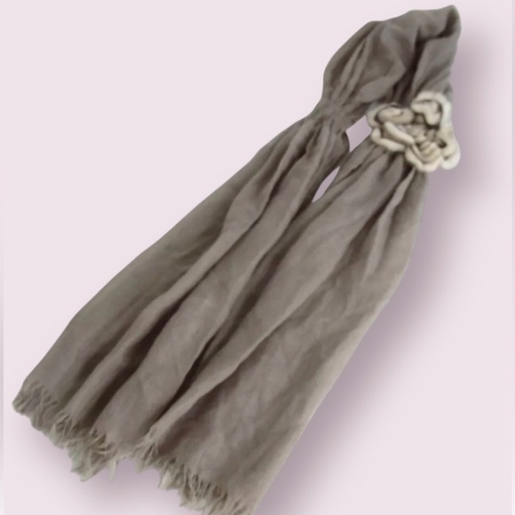 FENDI Sellaria Flower Fur Stall Cashmere/Silk Blend Scarf - Picture 7 of 16